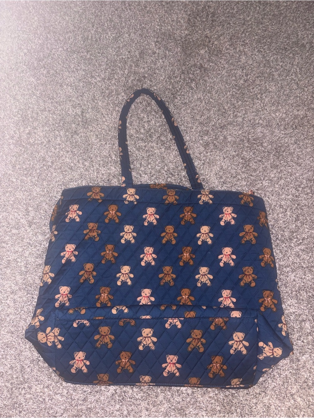 Vera Bradley Navy Quilted Tote with Teddy Bear Print - Picture 2 of 6